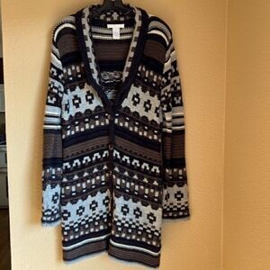 Design History Aztec wool blend tunic sweater